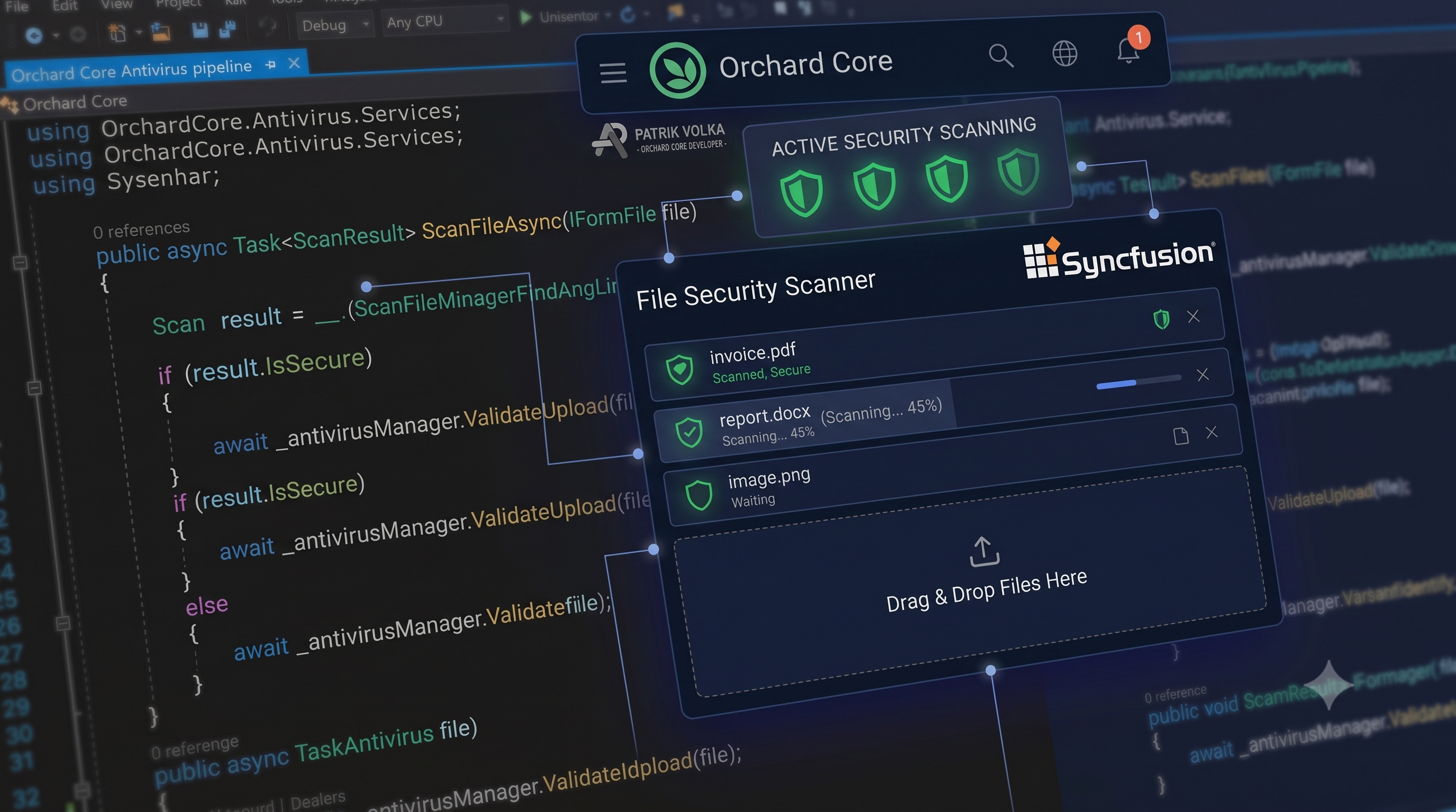 Orchard Core Antivirus: Zabezpečení nahrávaných souborů v Enterprise CMS